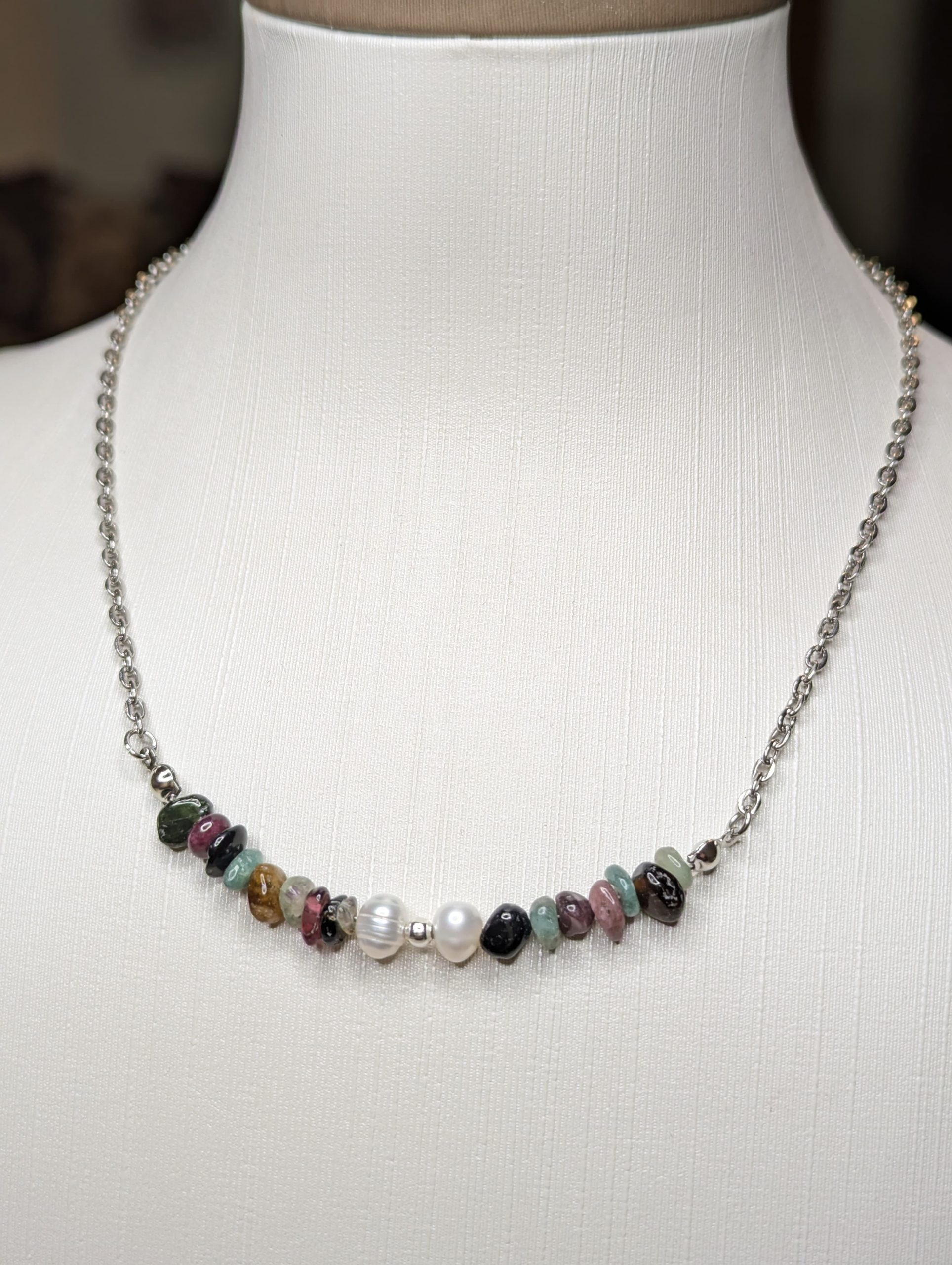 Tumalin & Freshwater Pearls, Silver